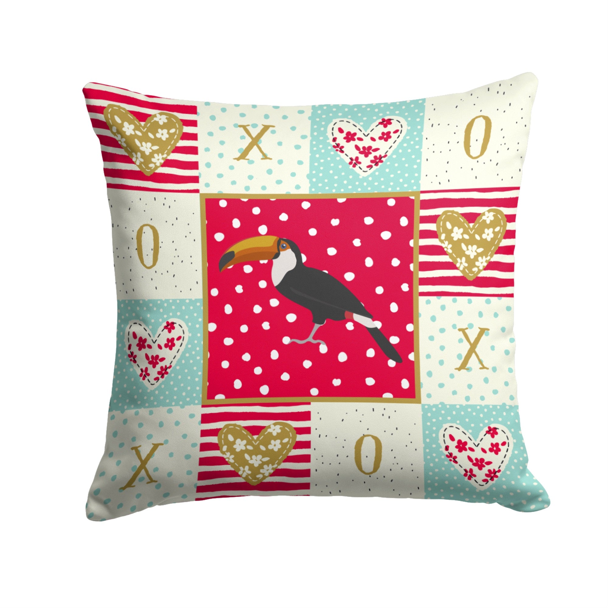 Toucan Love Fabric Decorative Pillow